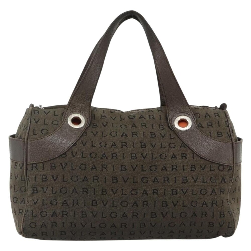 Bvlgari Canvas Logo Mania Handbag Brown